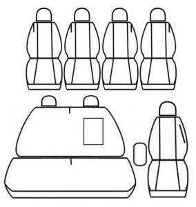 Pokrowce MIAROWE do Citroen Jumper II 7 osobowy (1+2+4 fotele od 2006)