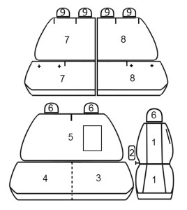 Pokrowce MIAROWE do Ford Transit VI MK8 7-os. (kanapa dzielona) (1)
